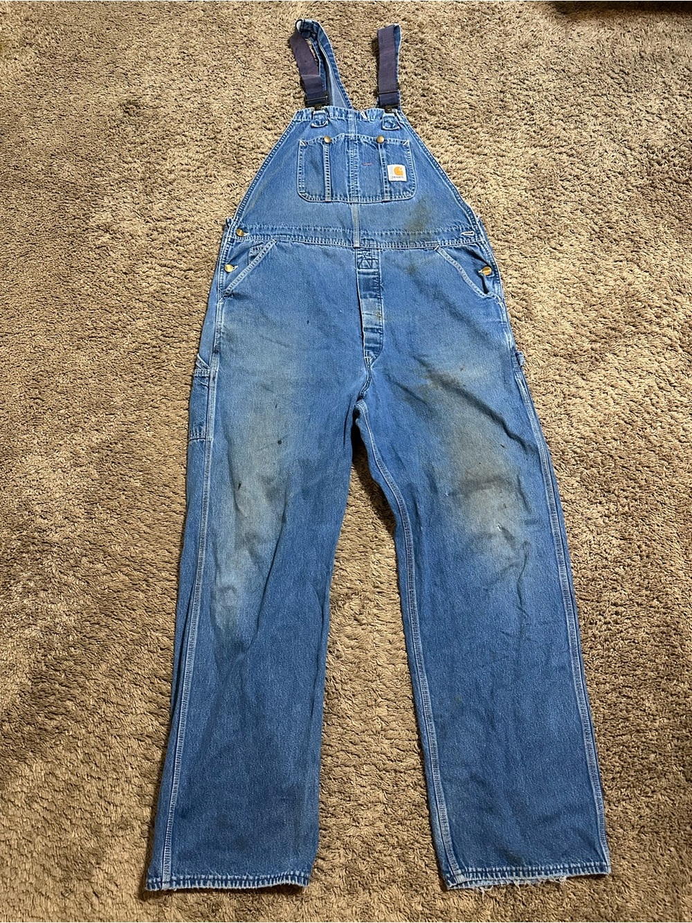 Vintage Carhartt “dirty stained” overalls 90s 36x32